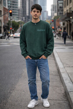 Playboy by PacSun Men's XL Playboy Logo Green Graphic Crewneck Sweatshirt F13-4